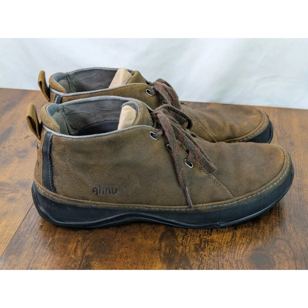 Ahnu Harris Men's Leather Chukka Boots Brown Vibram Sole Size 10.5